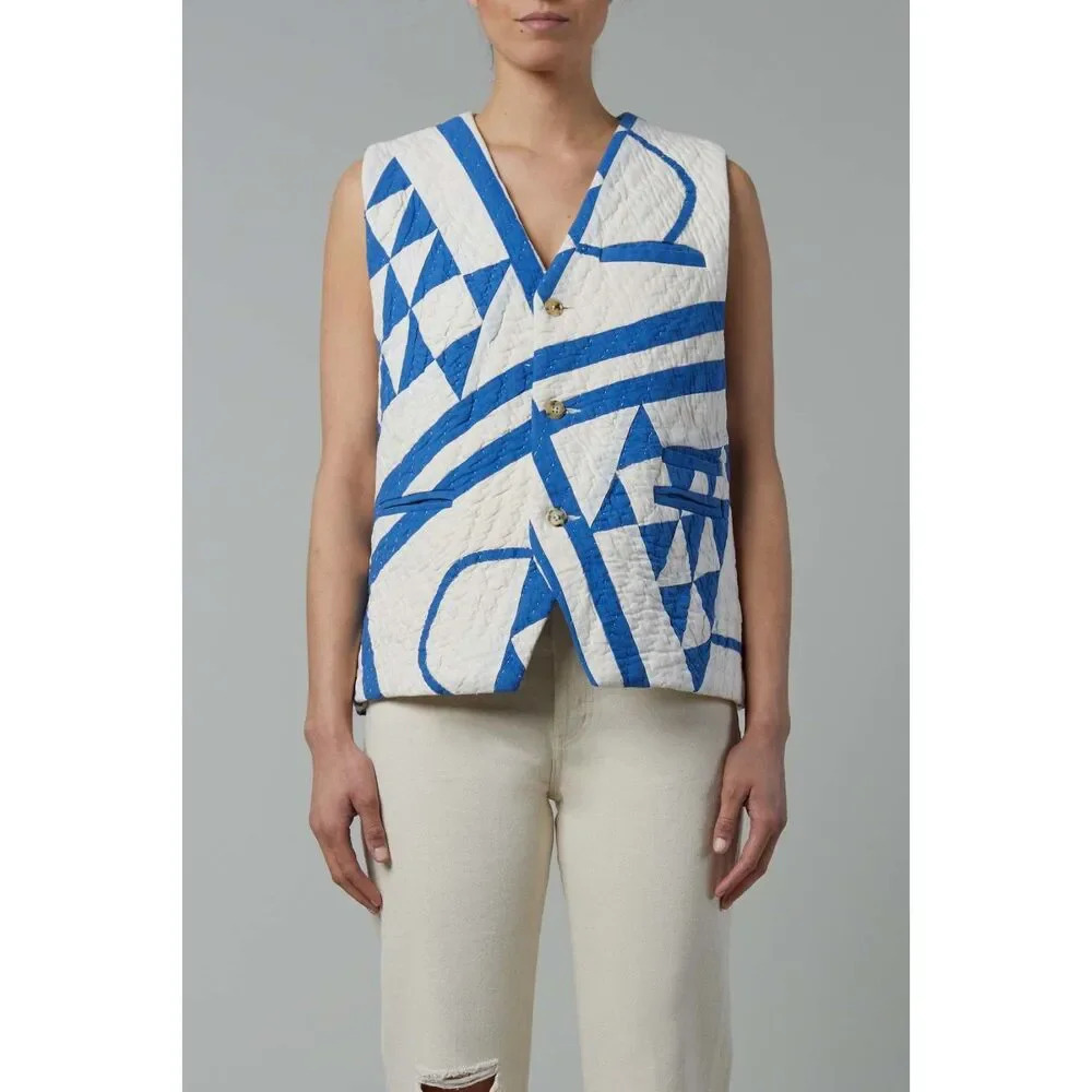 STILL HERE Ludlow‎ Quilted Vest In Quilted Blue